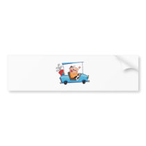Golfer-drives-golf-cart bumper stickers