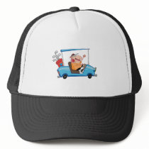 Golfer-drives-golf-cart hats