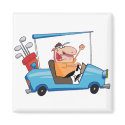 Golfer-drives-golf-cart magnets