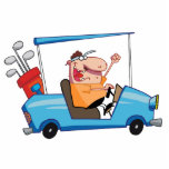 Golfer-drives-golf-cart Cut Outs