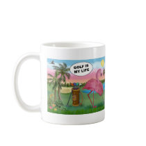 Golfer Flamingo - Golf is my life mugs by heartsonggallery Golfer Flamingo - Golf is my life mugs