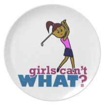 Golfer Girl Dinner Plates