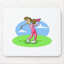 Golfer Girl Mouse Mats