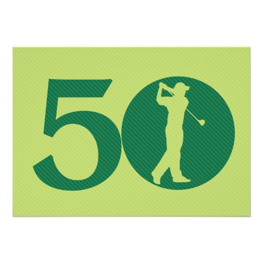 Golfer Golf Green 50th Birthday Invitation (front side)