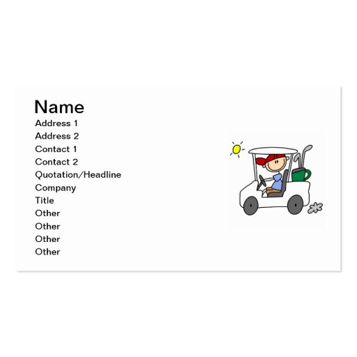 Golfer in Golf Cart Business Cards (front side)