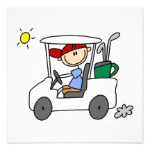 Golfer in Golf Cart Personalized Invite