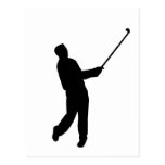Golfer silhouette postcards