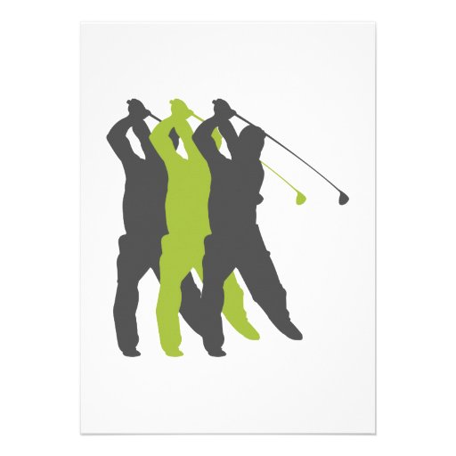 golfer silhouettes golf design announcements (front side)