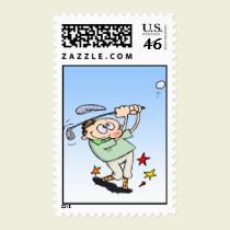 Golfer stamp