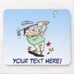 Golfer with custom text mouse pads