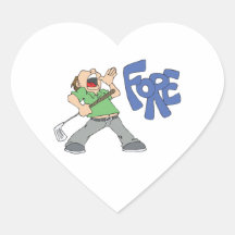 golfer yelling FORE Stickers