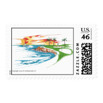 Golfer's Paradise Postage Stamp by osundergroundllc Golfer's Paradise Postage Stamp