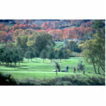 Golfers with fall foliage in background, Queechee,