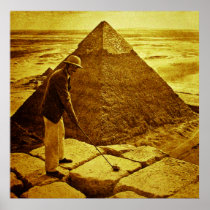 Golfing at the Pyramid Antique Tone Posters