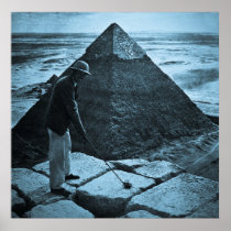 Golfing at the Pyramid Blue Toned Posters