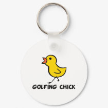 Golfing Chick Keychain