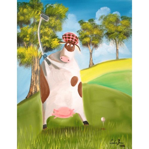 GOLFING COW print