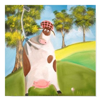 GOLFING COW print