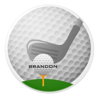 Golfing Design Ceramic Pull or Knob