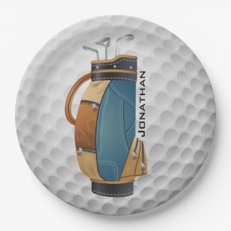 Golfing Design Paper Party Plate