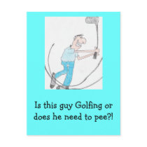 Golfing dilema Postcard by KatAnnette Golfing dilema Postcard
