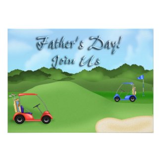 Golfing Father's Day Party Invitations
