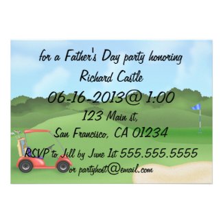 Golfing Father's Day Party Invitations
