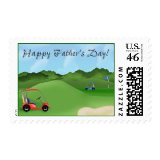Golfing Father's Day Postage Stamps