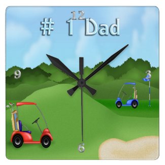 Golfing Father's Day Wall Clock