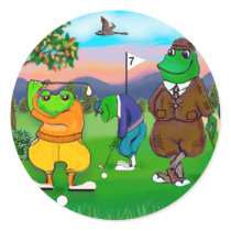 Golfing Frogs - Tournament Round Sticker