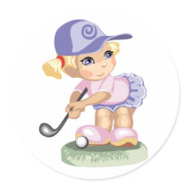 Golfing Girl Sticker