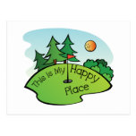 Golfing Golf Course Hole Happy Place Post Card
