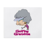 golfing grandma funny caricature flyer design