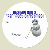 Golfing Lovers Christmas Package Stickers stickers