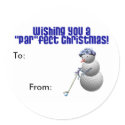 Golfing Lovers Christmas Package Stickers