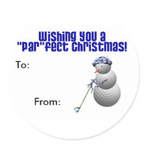 Golfing Lovers Christmas Package Stickers