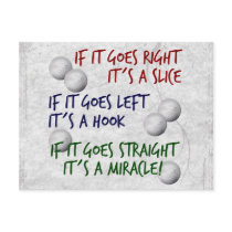 Golfing  Miracle Post Card