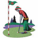 Golfing Mrs Claus embroidered shirts