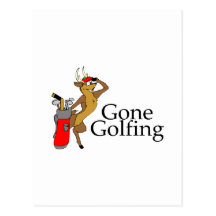 Golfing Reindeer Post Cards