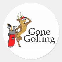 Golfing Reindeer Sticker