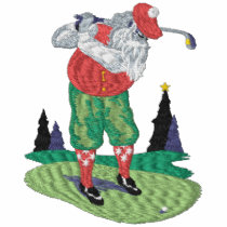 Golfing Santa Claus embroidered shirts by Embroidery4U Golfing Santa Claus embroidered shirts