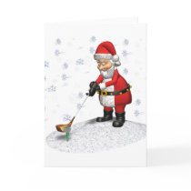 golfing santa while snowing cards by freespiritdesigns golfing santa while snowing cards