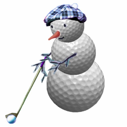 golfing snowman christmas cut outs | Zazzle