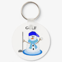Golfing Snowman keychains by seashell2 Golfing Snowman keychains