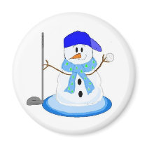 Golfing Snowman magnets