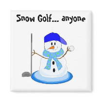 Golfing Snowman magnets