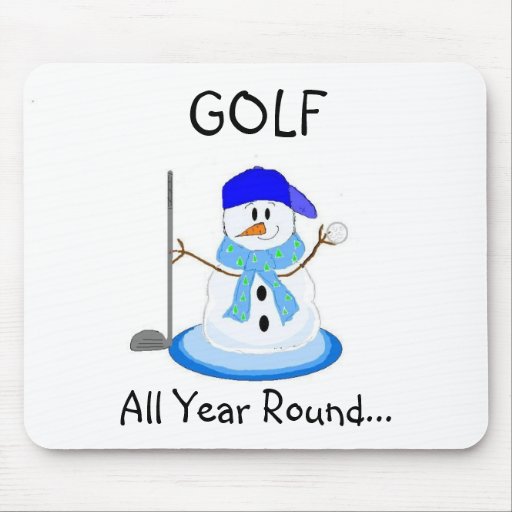 Golfing Snowman Mouse Pad | Zazzle