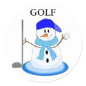 Golfing Snowman stickers by seashell2 Golfing Snowman stickers
