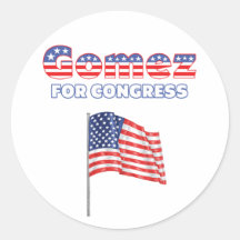 Gomez for Congress Patriotic American Flag Stickers