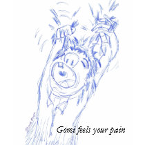 Gomi feels your pain t-shirts